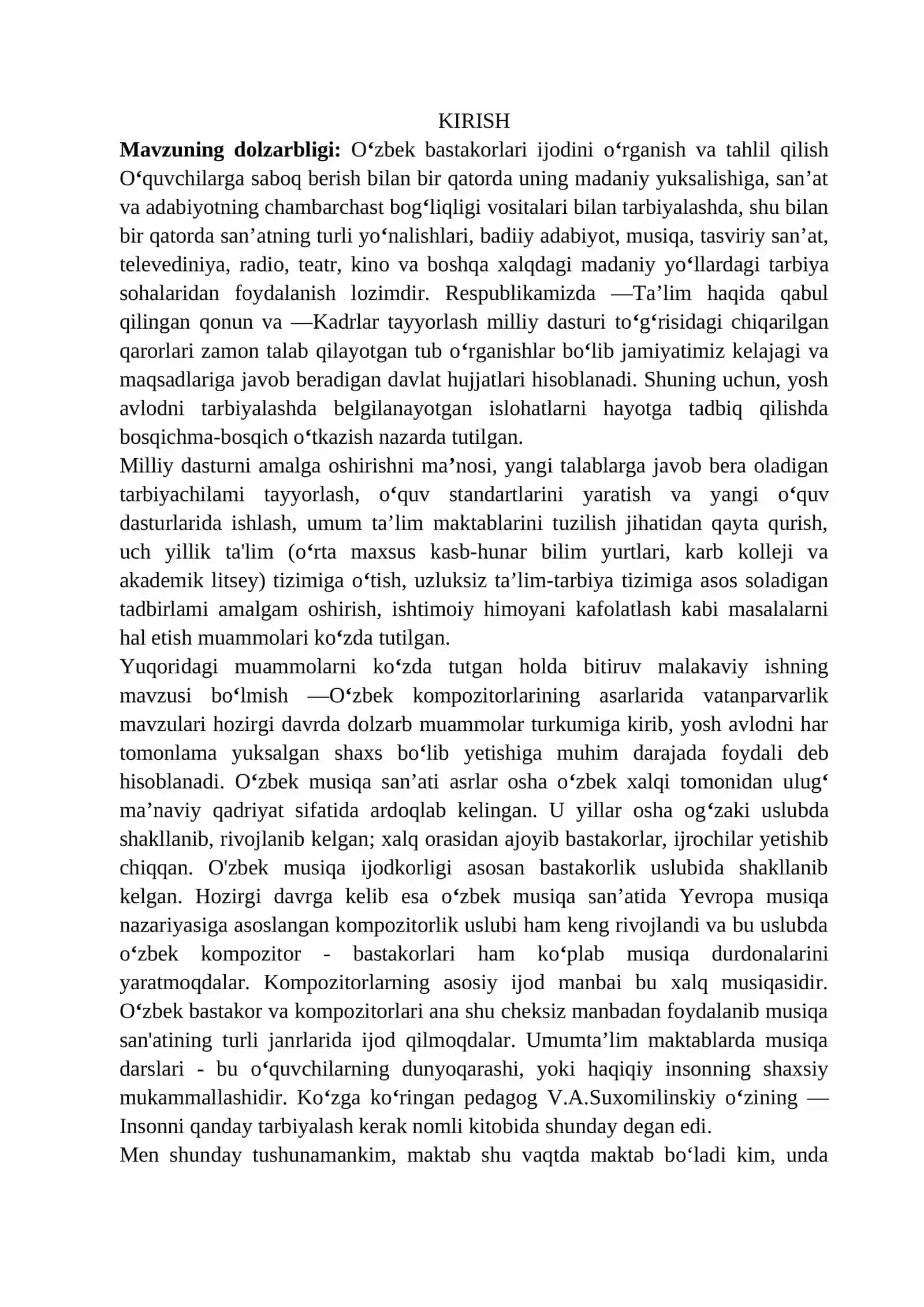 O‘zbek bastakorlari va ularning yorqin yo‘li 3