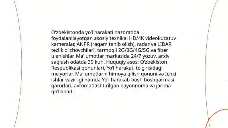 O‘zbekiston Respublikasida yoʻl harakati xavfszligini ta'minlash 3
