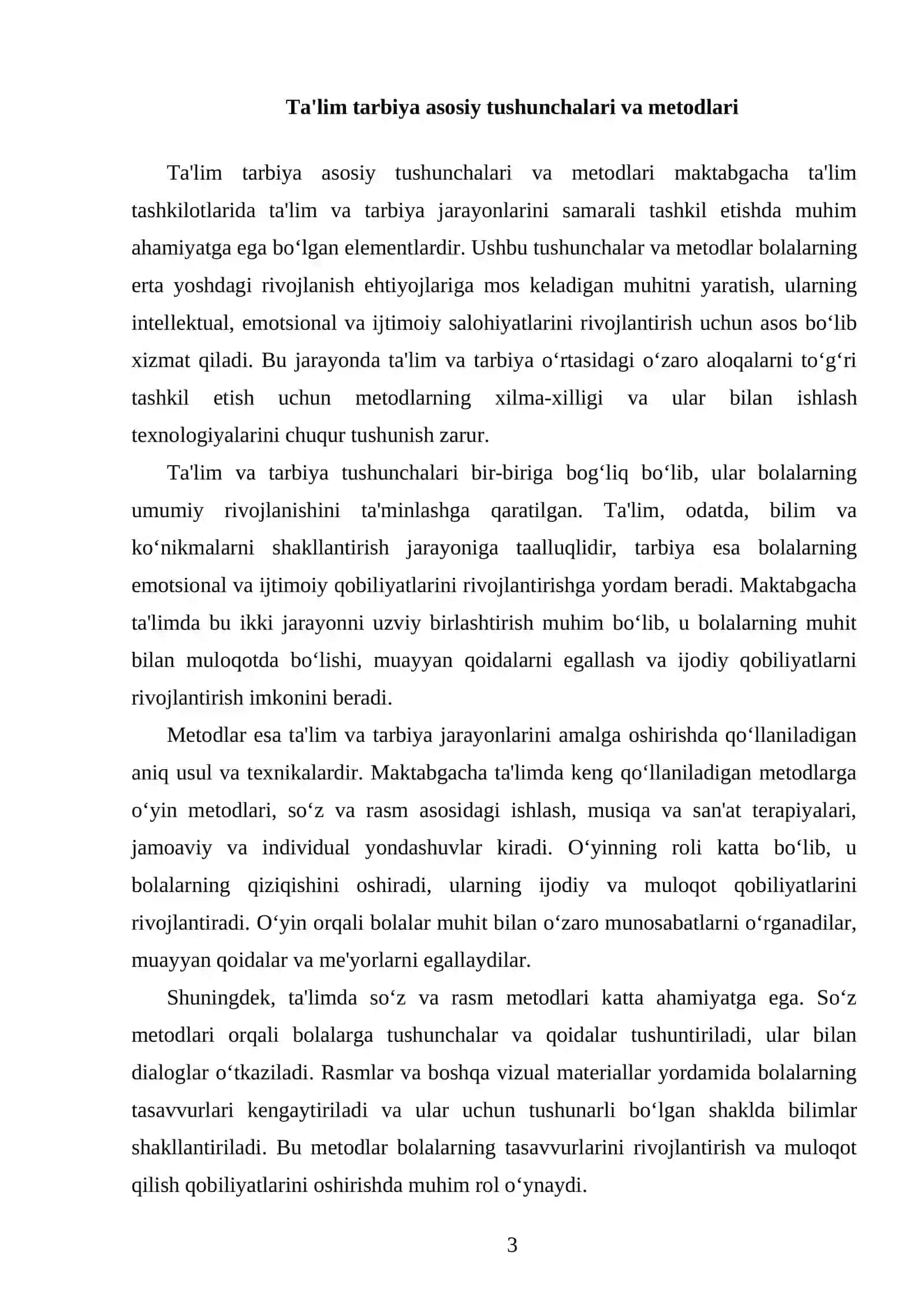 Maktabgacha ta'limda Ta'lim va Tarbiya Faoliyatini To'g'ri Tashkil Etish 3