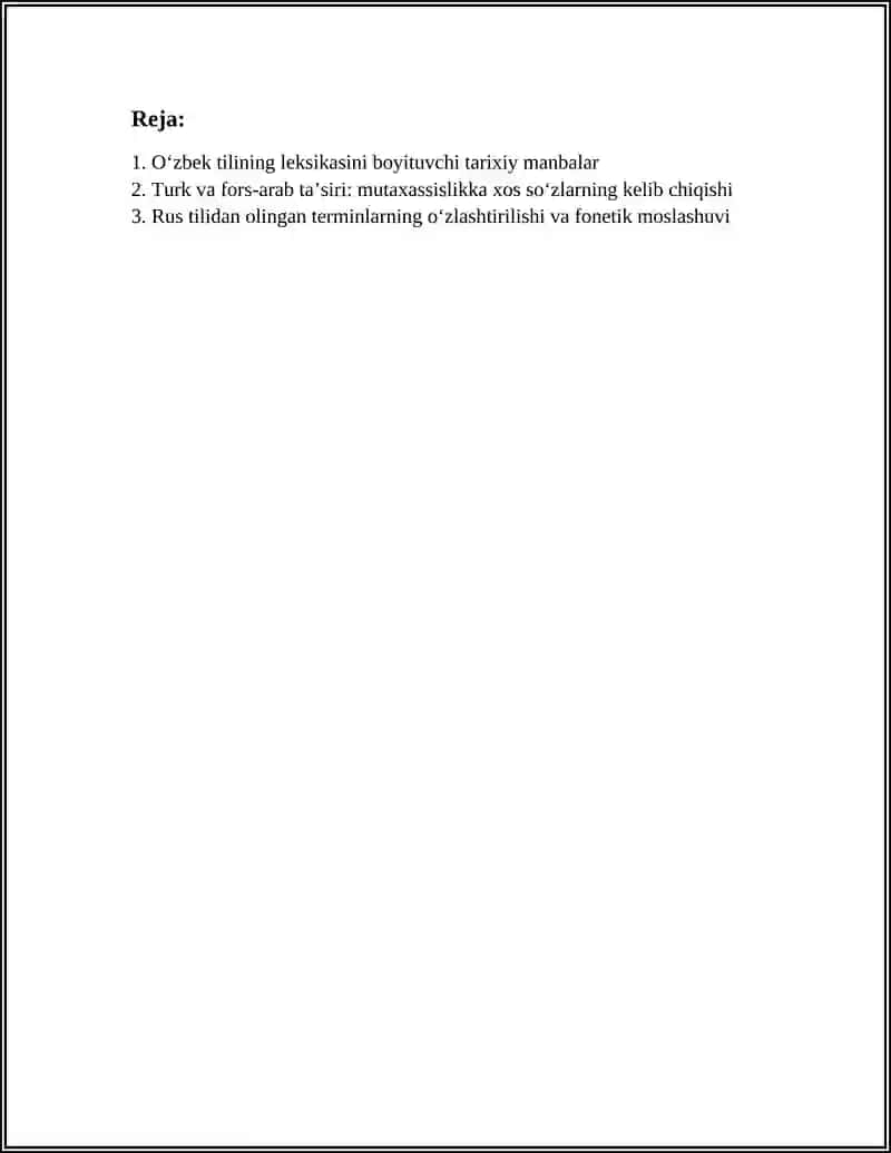 O'zbek Tili Leksikasining Boyish Manbalari 3