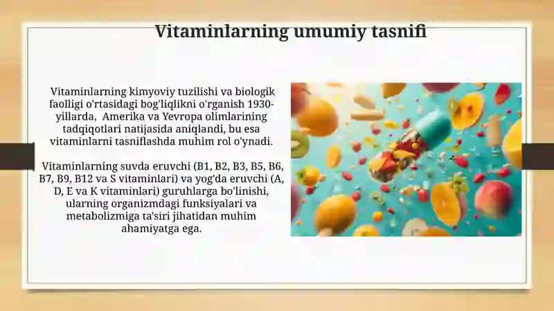 Vitaminlar. Ularning biologik roli 3