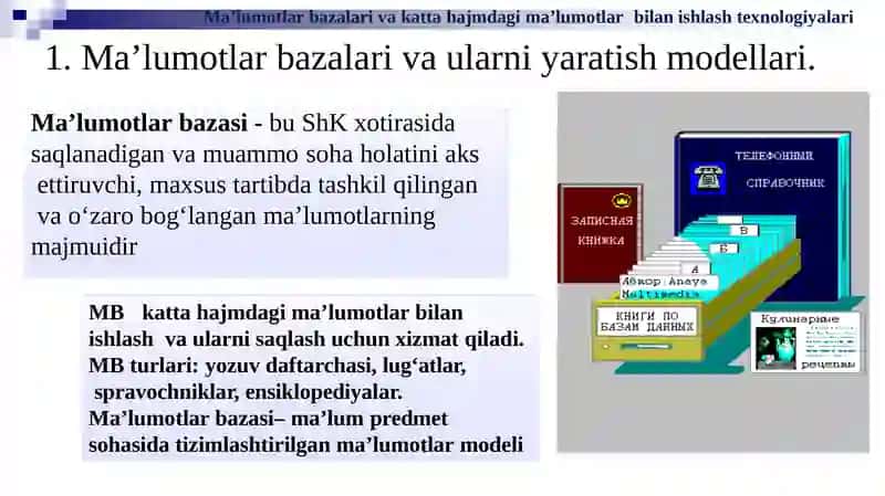 Katta hajmli malumotlar bilan ishlash texnologiyasi 3
