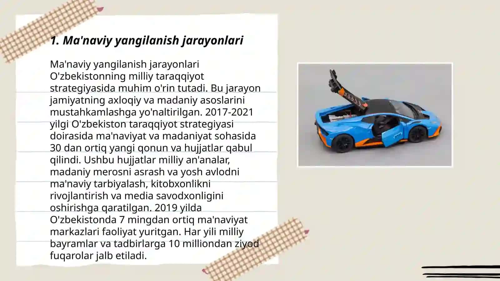Yangı Òzbekıstonda amalga oshırılayotgan ma'navıy òzgarıshlar 3