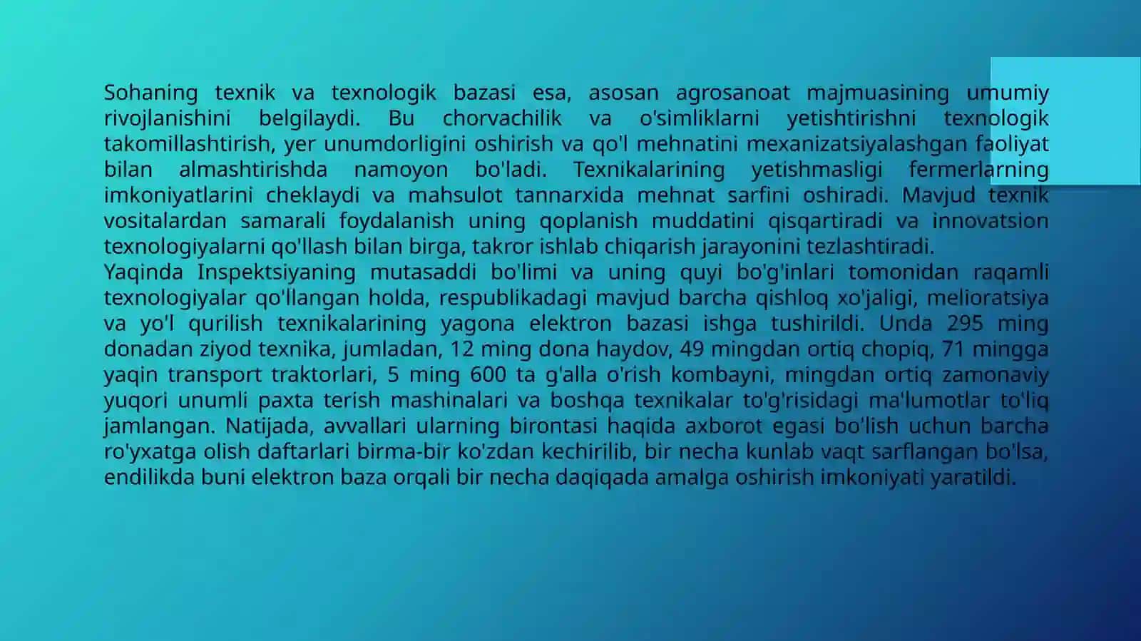 O’zbekistonda aqilli qishloq xo’jaligining mohiyati 3