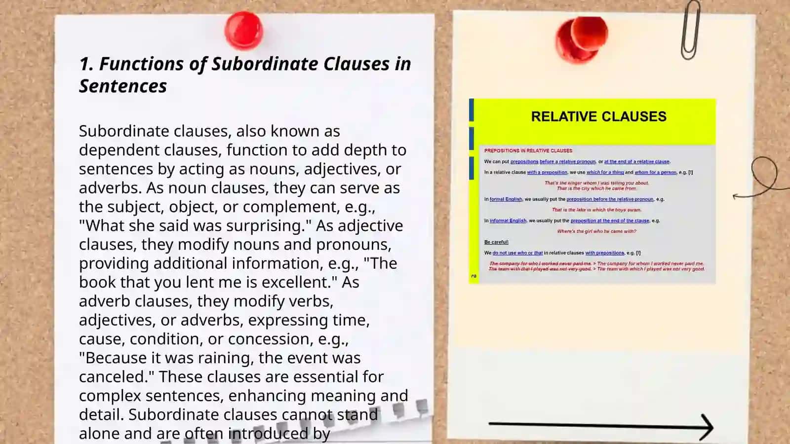 Functions of Subordinate Clauses in Sentences 3