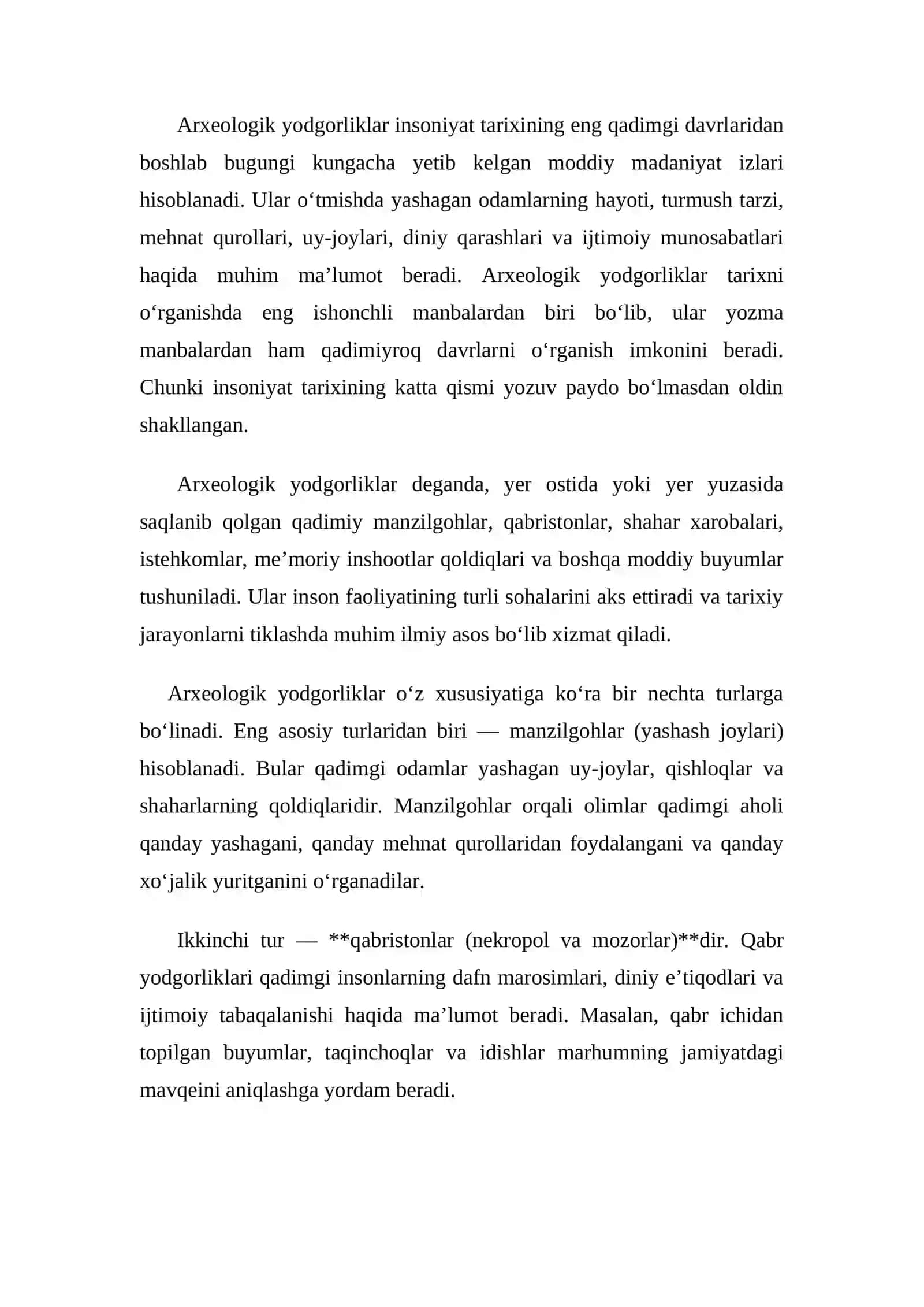 O‘lkamiz tarixini o‘rganishda arxeologik yodgorliklarning o‘rni 3