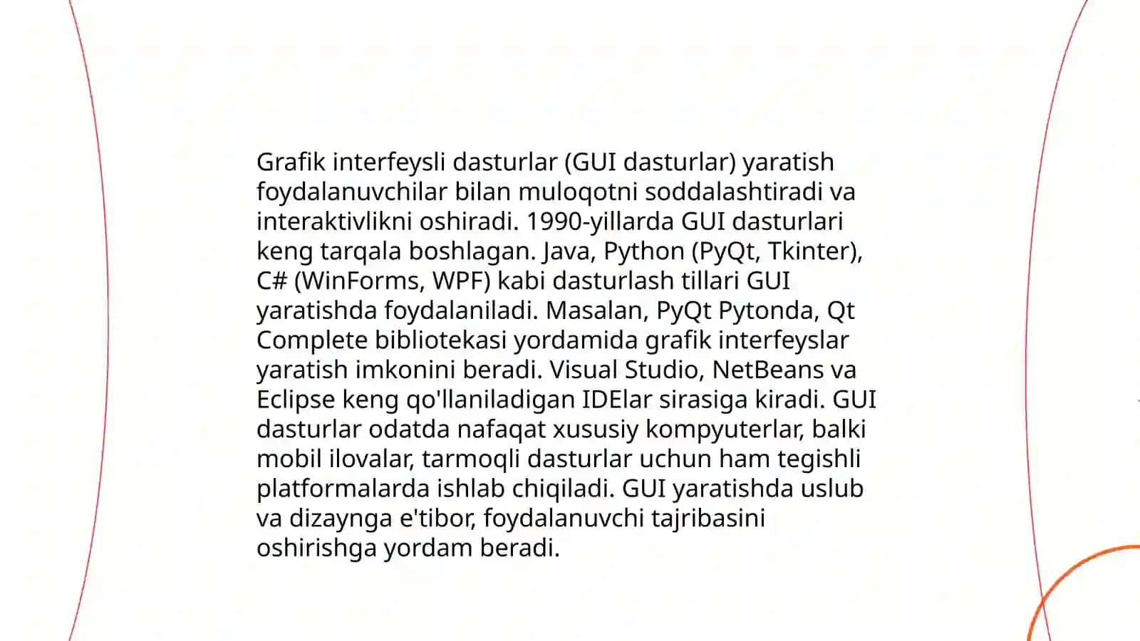 Grafik interfeysli dasturlar yaratish 3