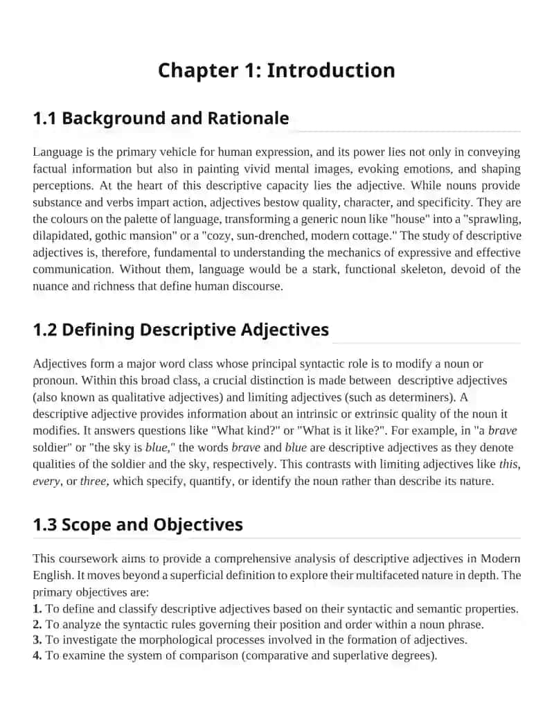 A Comprehensive Study of Descriptive Adjectives in Modern English 3