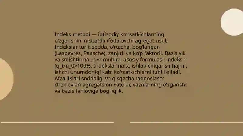 Indeks metodi 3