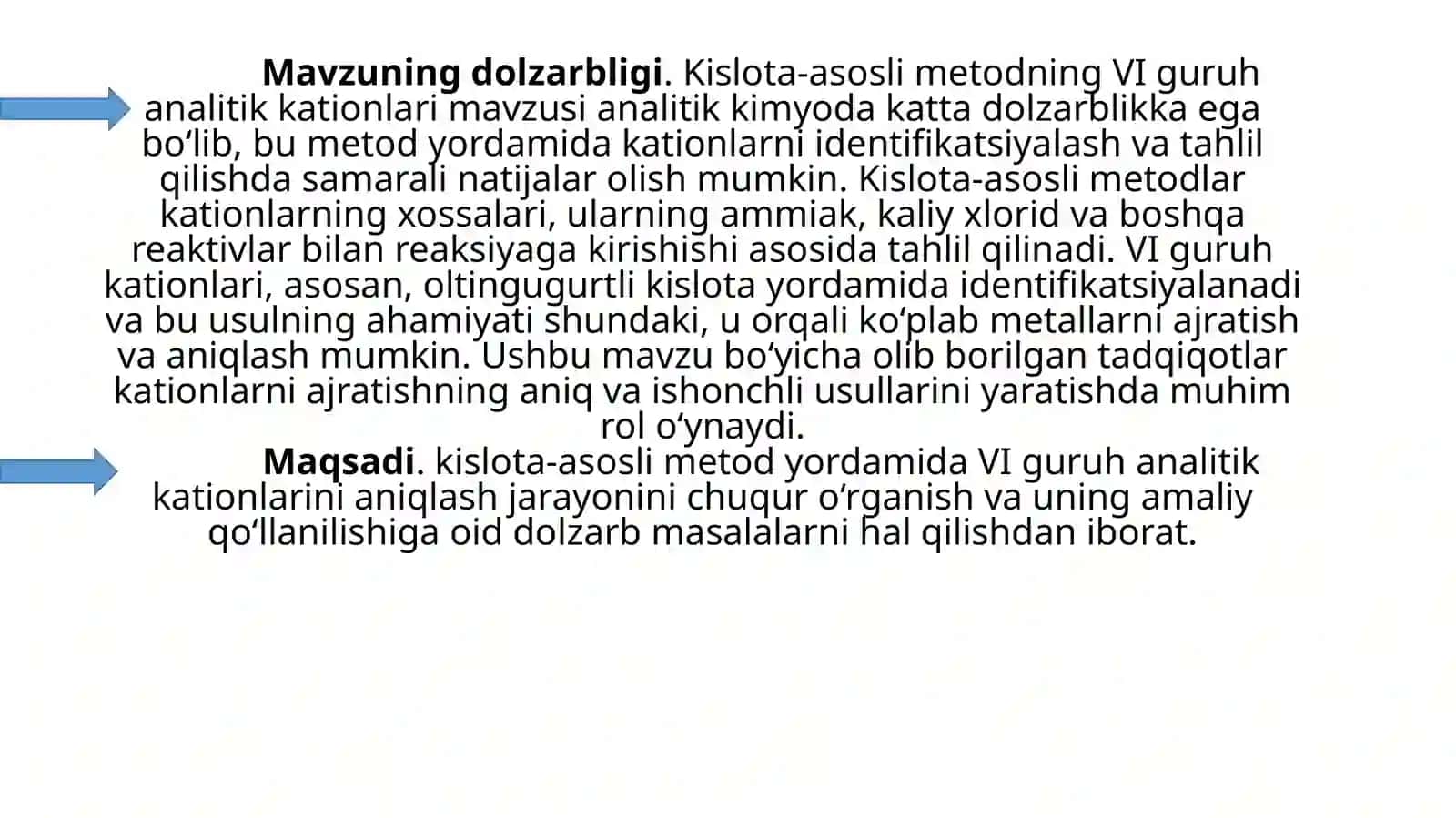 VIanalitikguruhkationlariningumumiytavsifivaguruhreagentta’siri 3