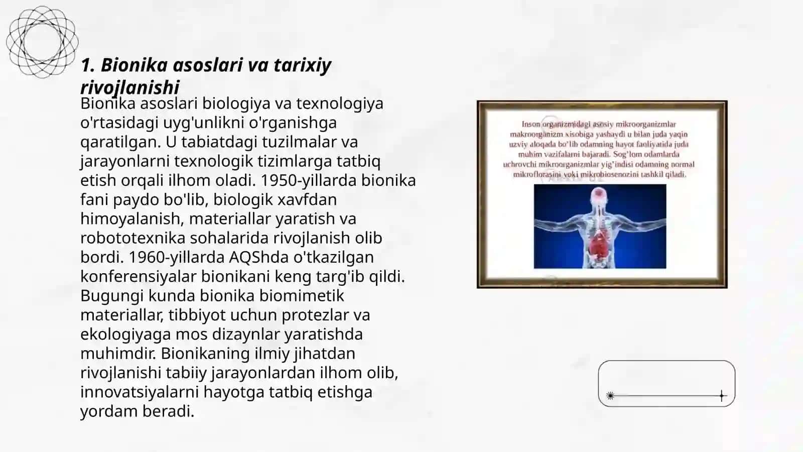 Bionika asoslari va uning inson hayotidagi orni 3