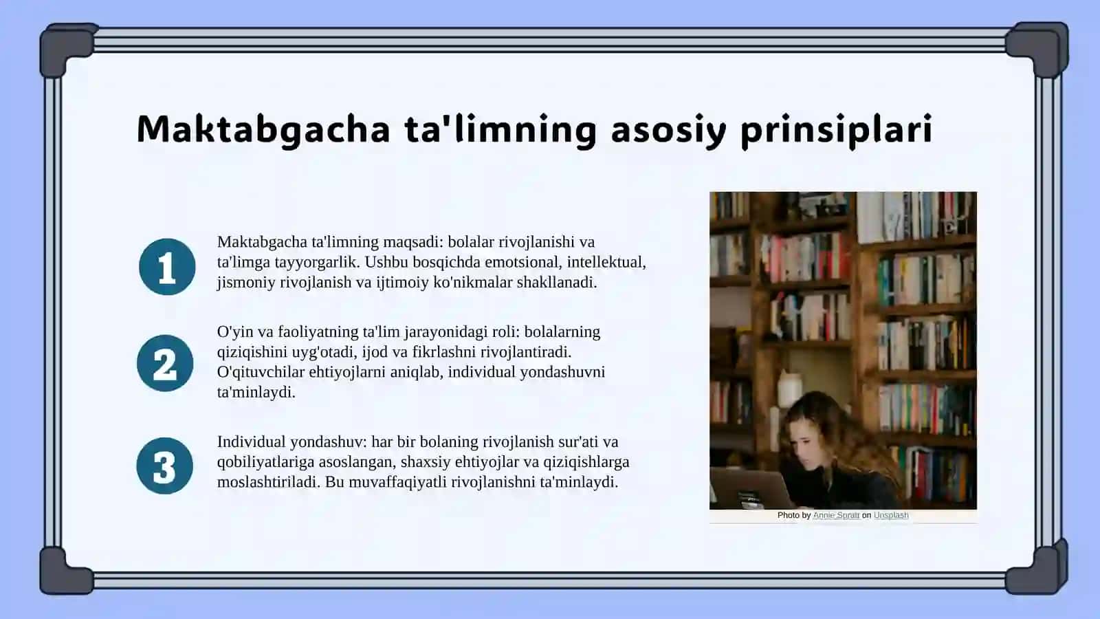 Maktabgacha ta'limning asosiy prinsiplari va maqsadlari 3