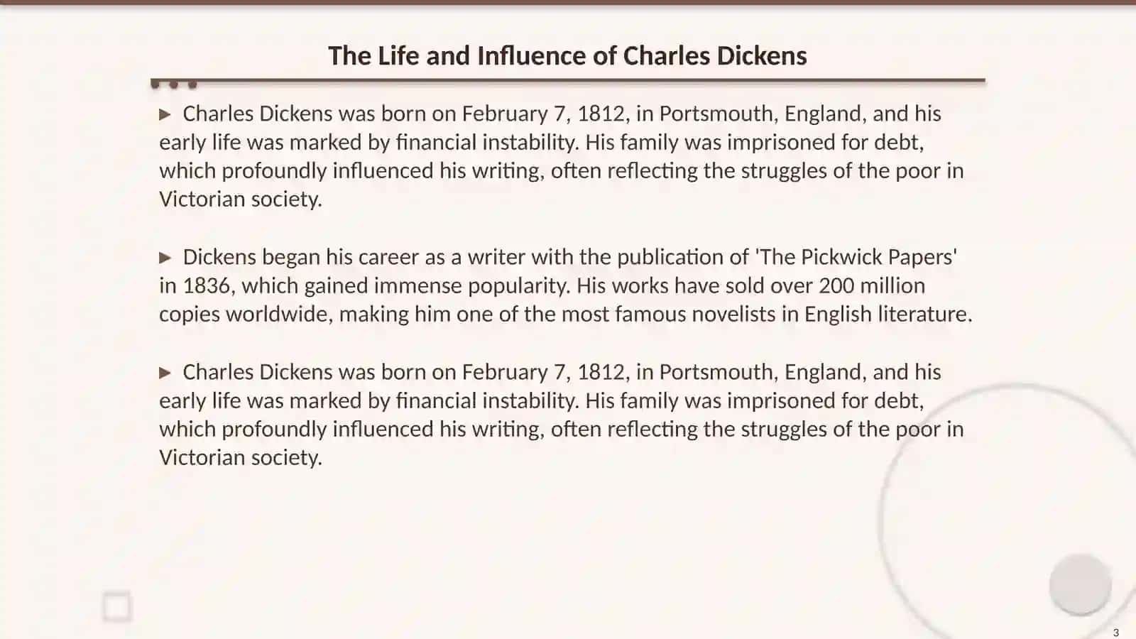 Charles Dickens and his novels 3