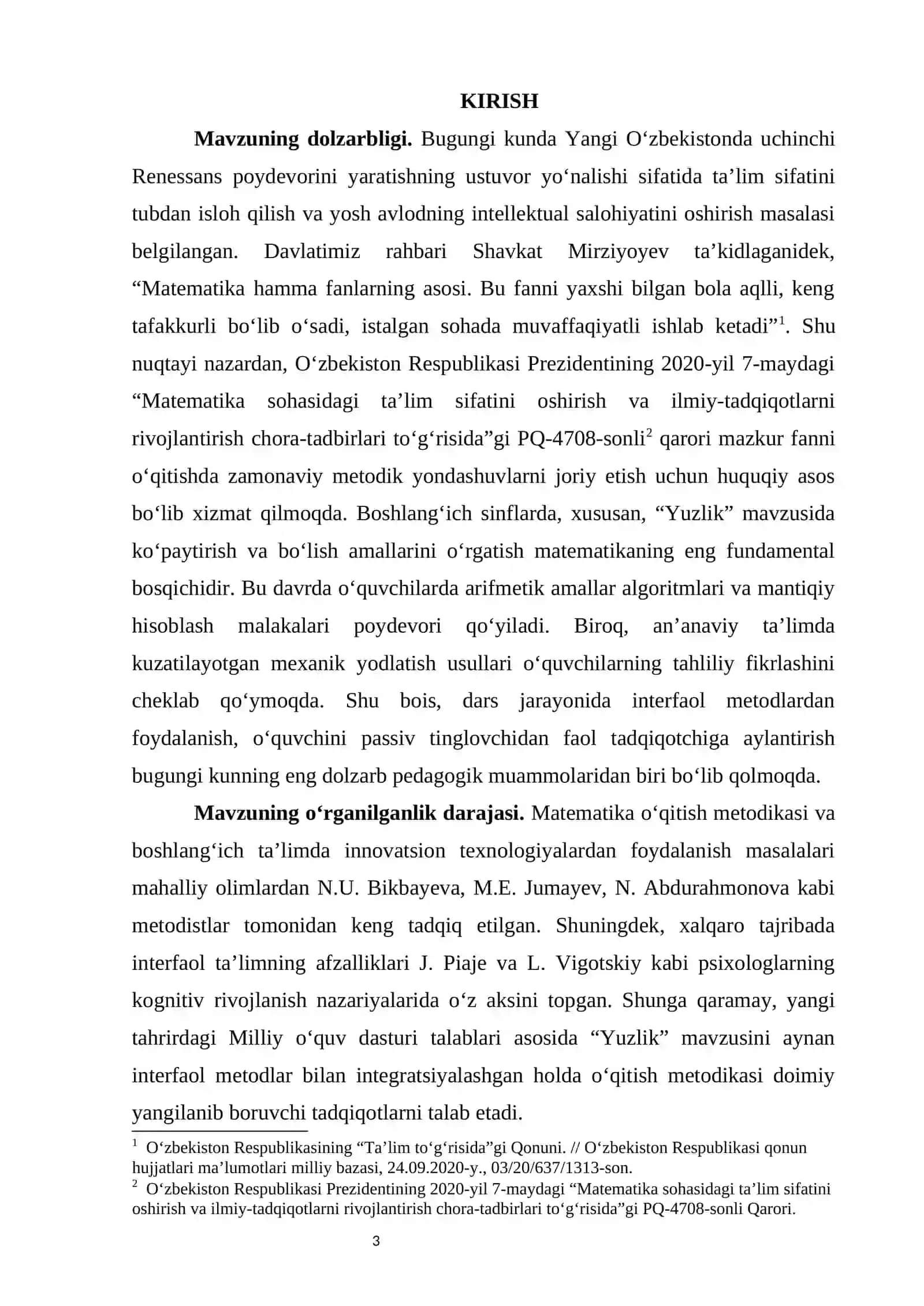 “Yuzlik” mavzusida sonlarni ko'paytirish va bo'lishni o'rgatishda interfaol metodlardan foydalanish 3