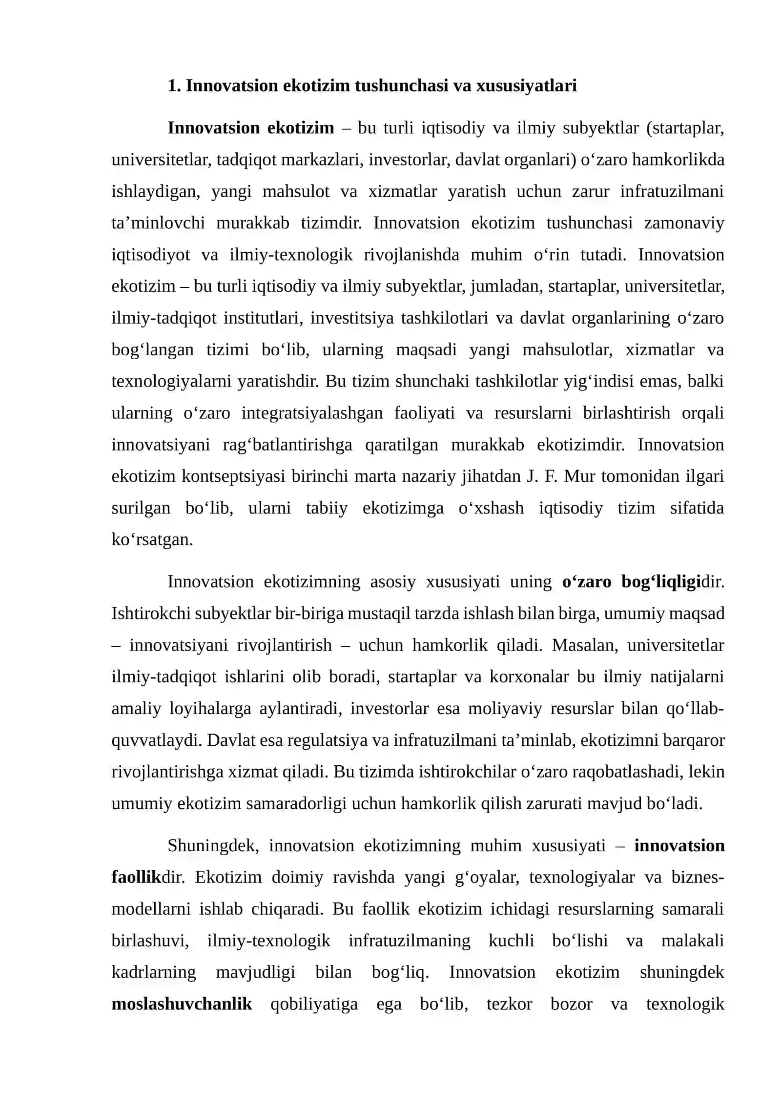 INNOVATSION EKOTIZIMLARNI YARATISH VA BOSHQARISH MODELI 3