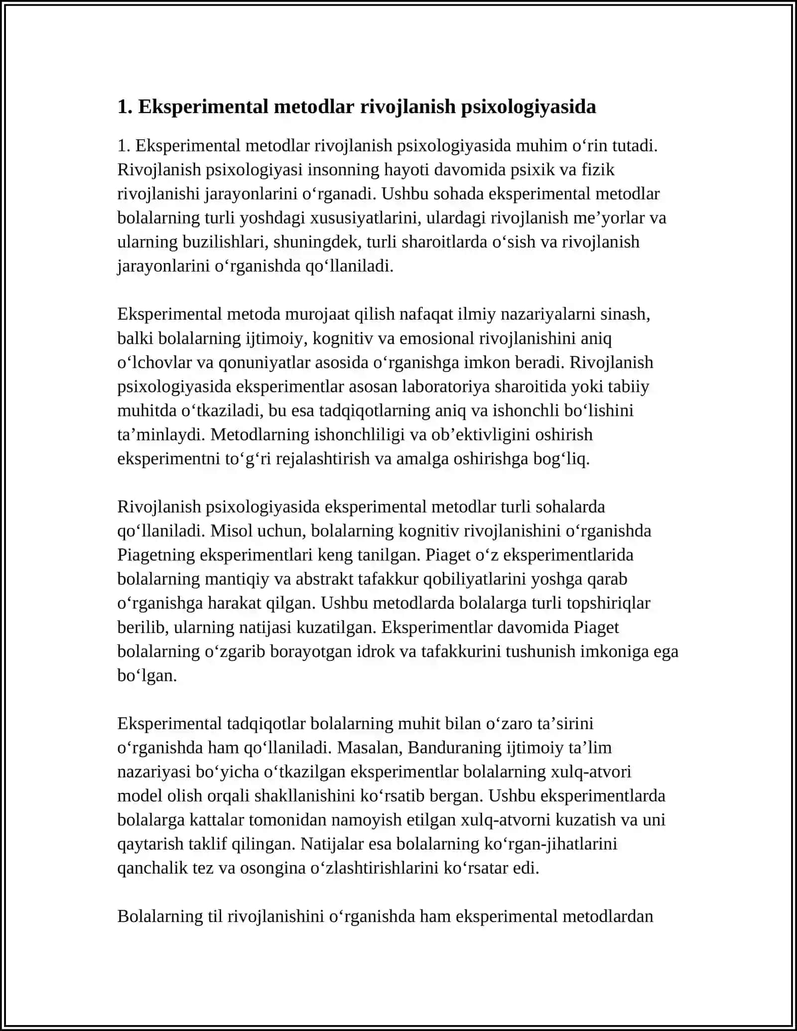 RIVOJLANISH PSIXOLOGIYASI FANI METODLARI 3