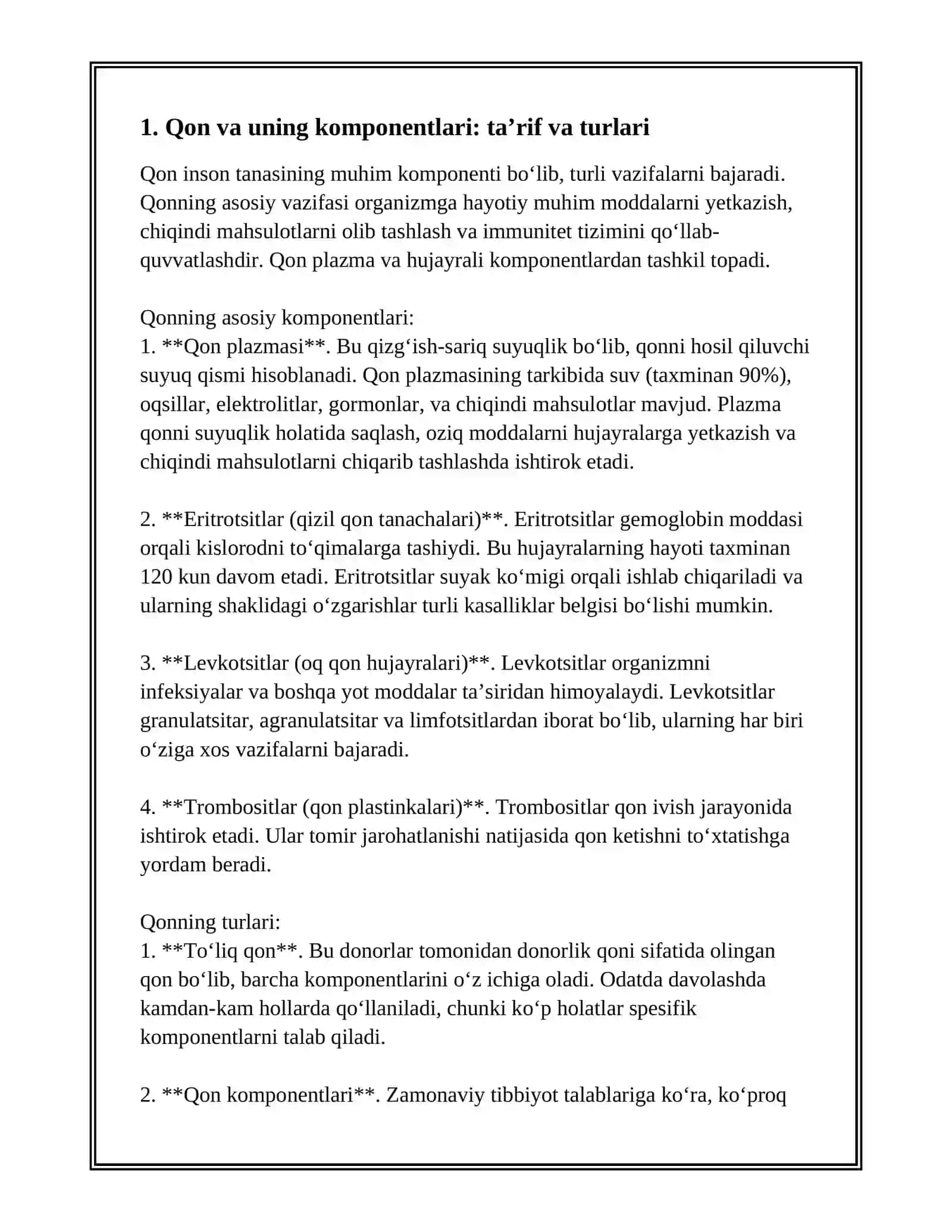 QON PREPARATLARI VA QON KOMPONENTLARI 3