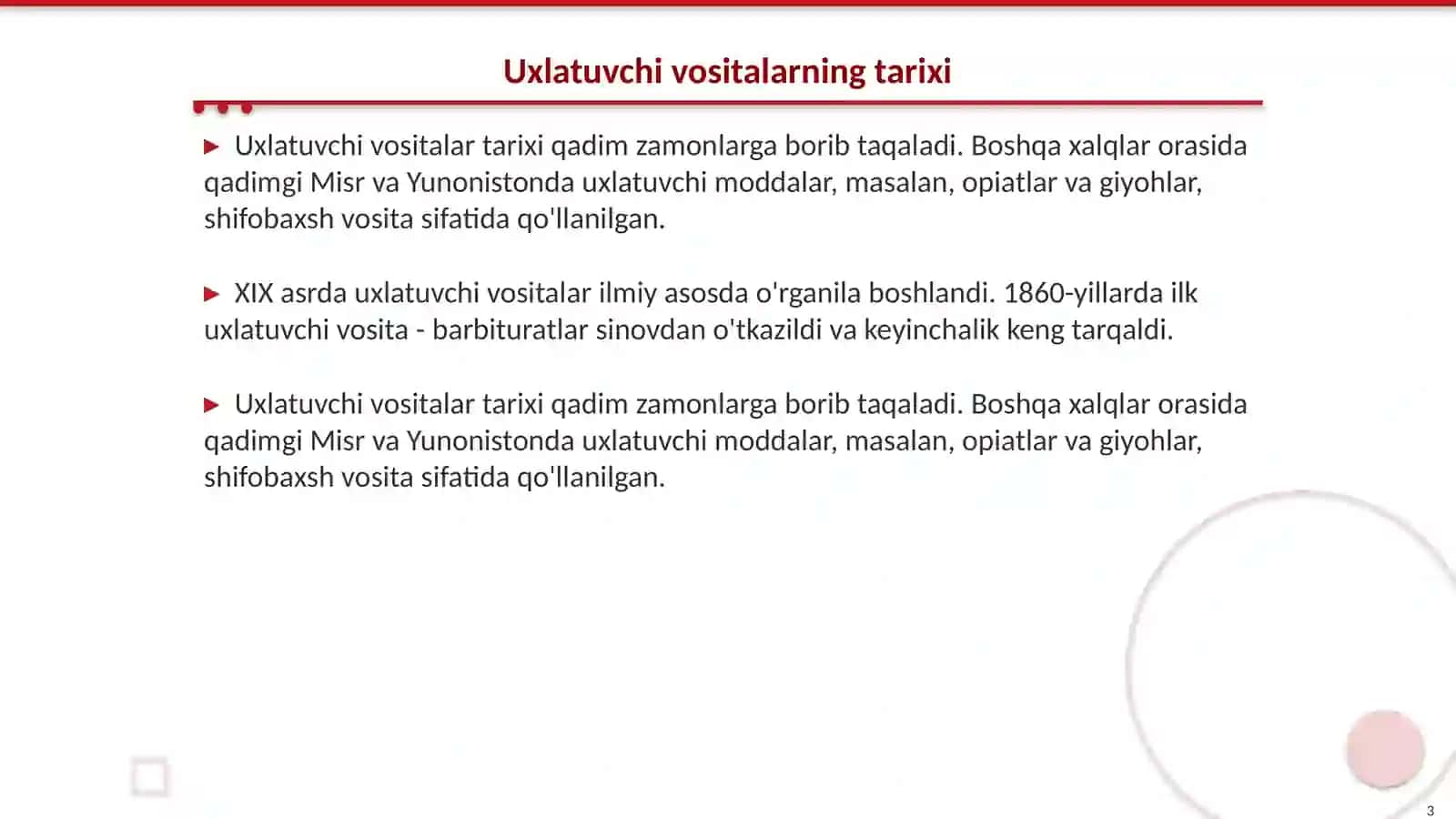 Uxlatuvchi vositalar. Neyroleptiklar. Litiy tuzlari 3