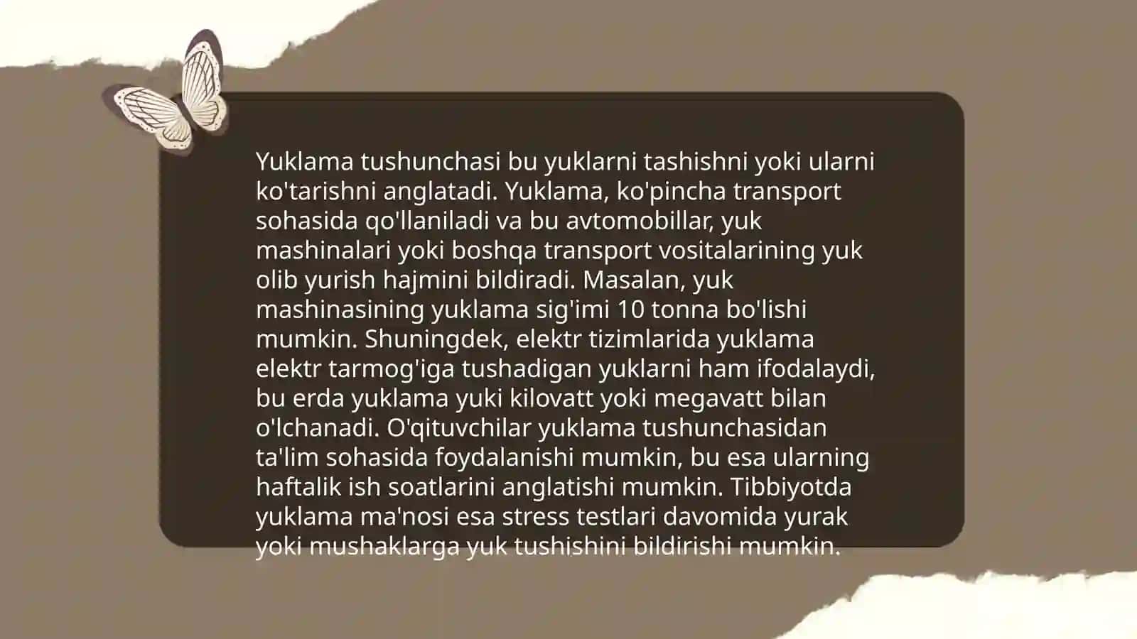 Yuklama haqida umumiy ma'lumot 3
