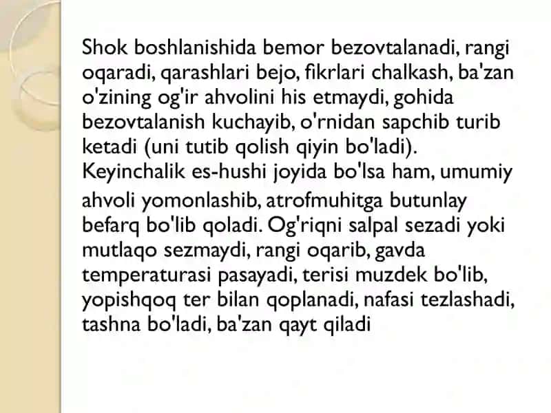 Kardiogen shok klinikasi va davo choralari 3