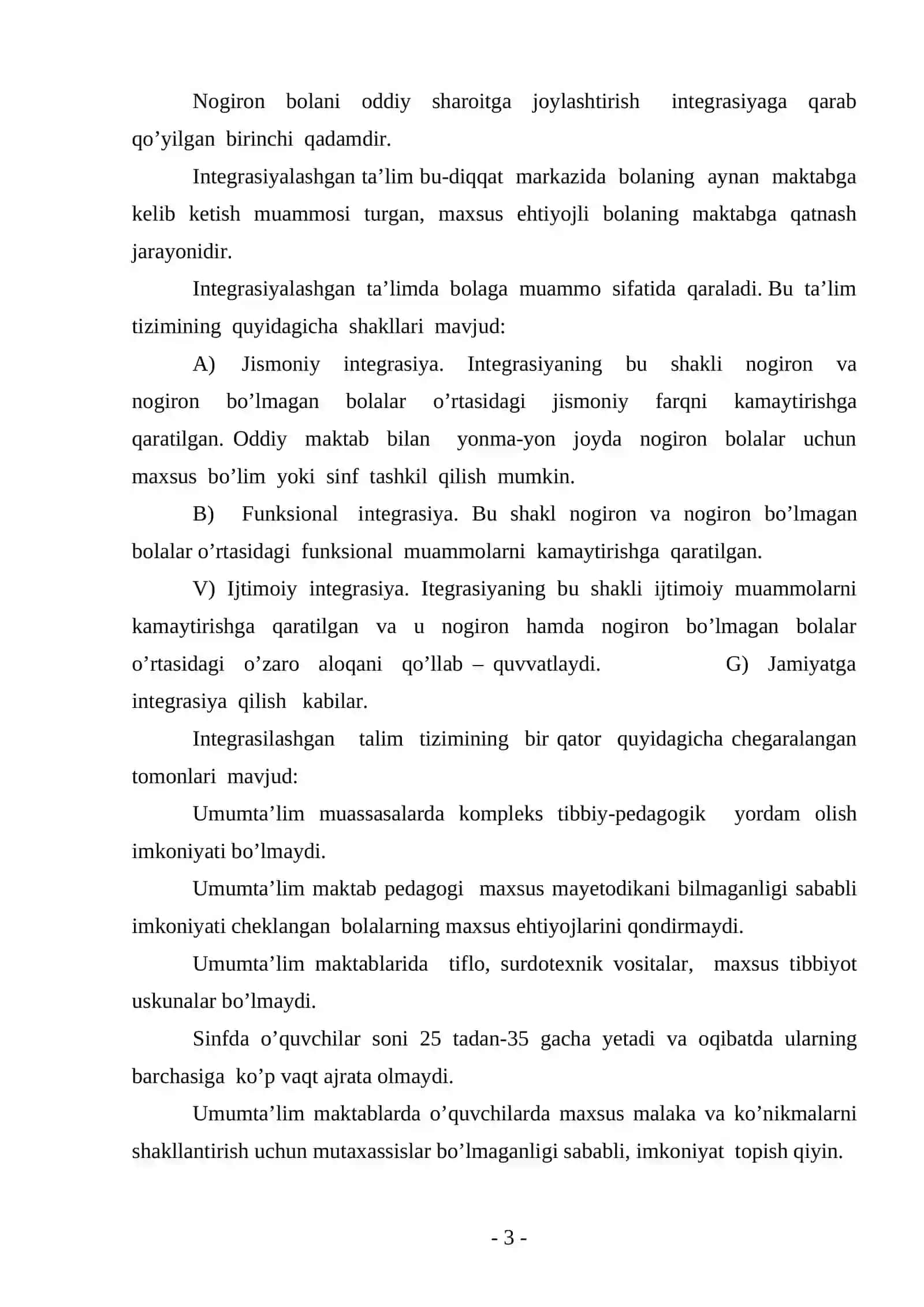 INKLYUZIV TA’LIM IMKONIYATI CHEKLANGAN BOLALAR BILAN ISHLASH 3