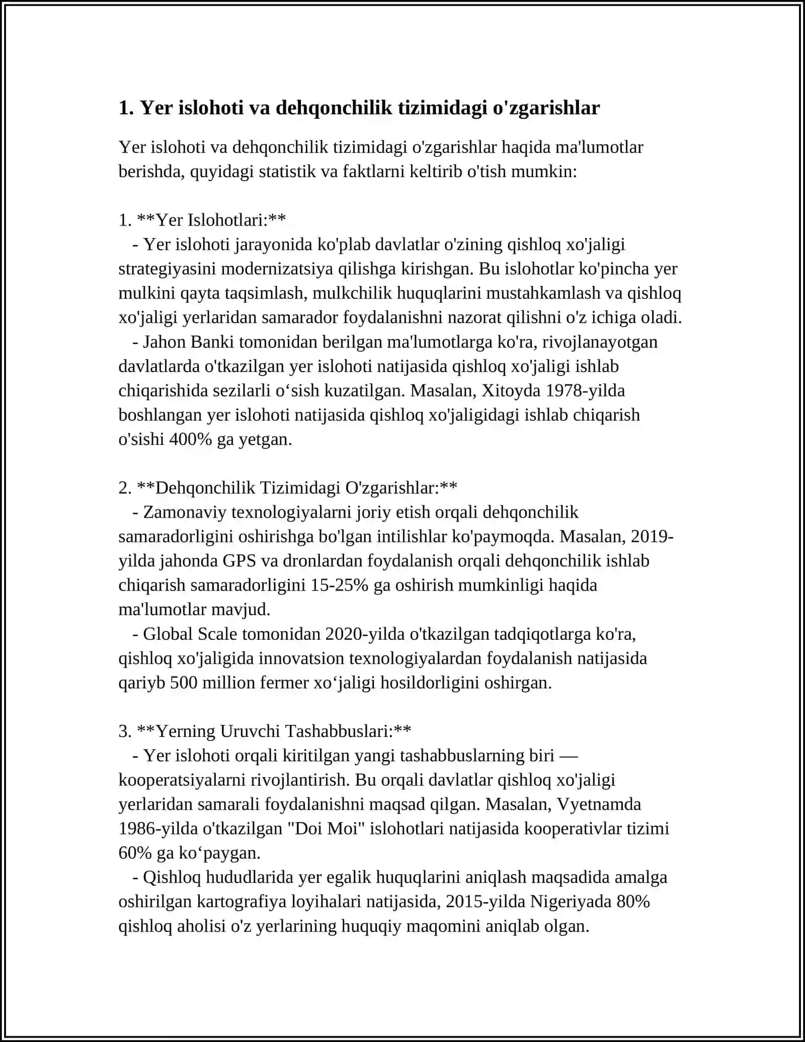 MUSTAQILLIK YILLARIDA QISHLOQ XO'JALIGI VA SANOAT SOHASIDAGI O'ZGARISHLAR 3