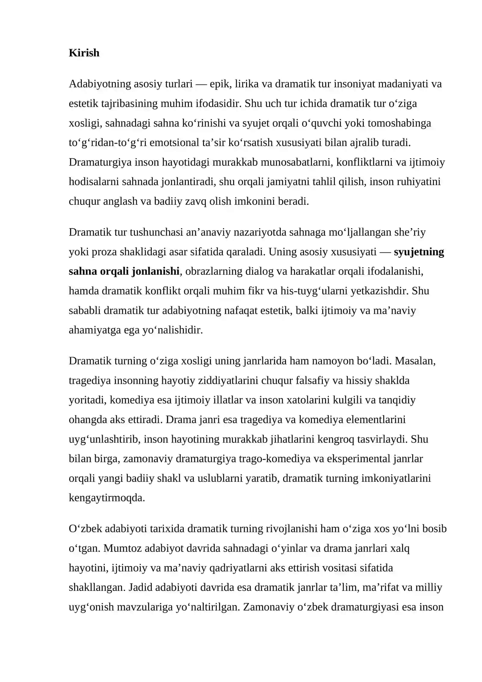 Dramatik tur va uning janirlari 3