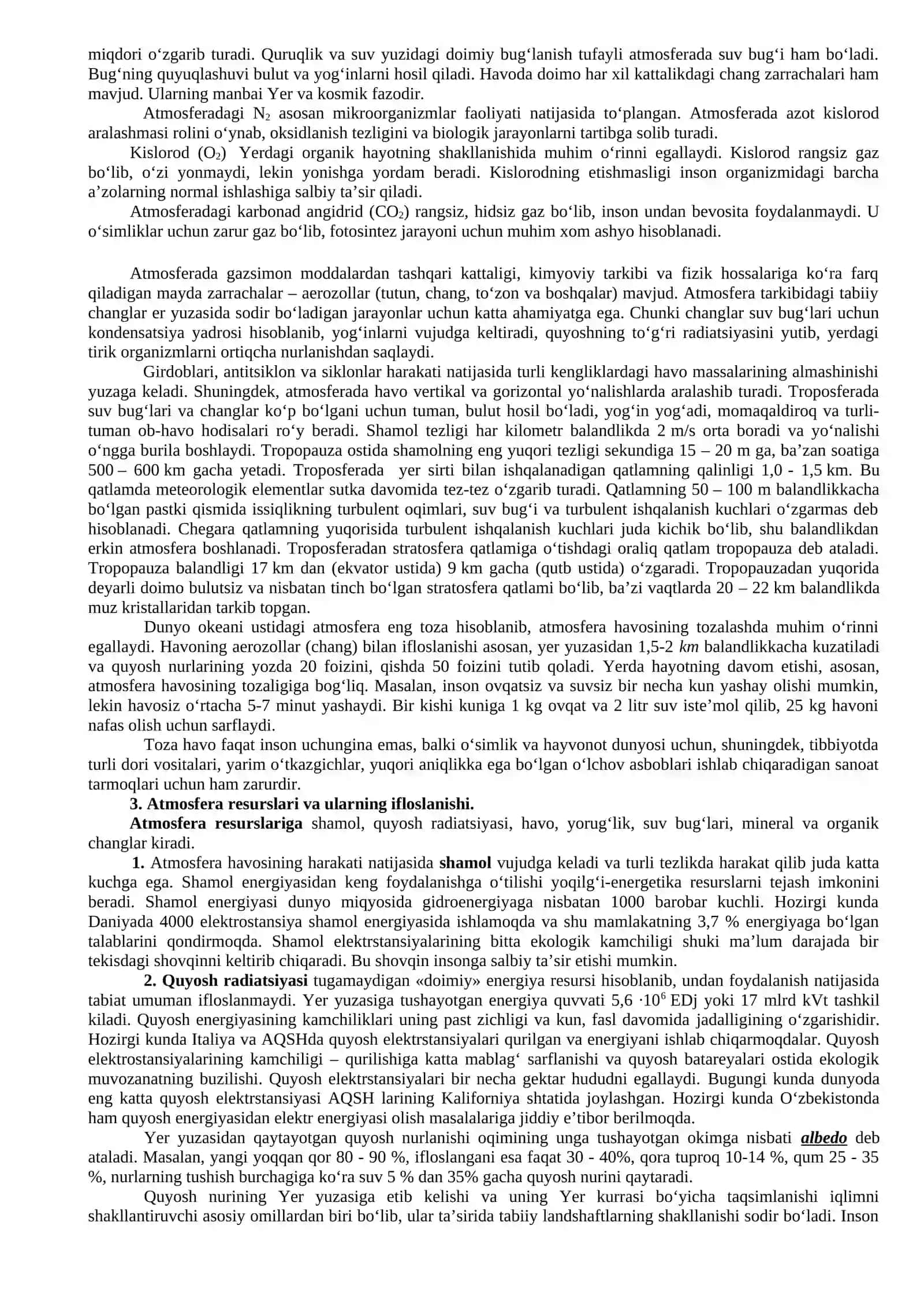 2-mavzu: Atmosfera resurslari va ularni muhofaza qilish 3