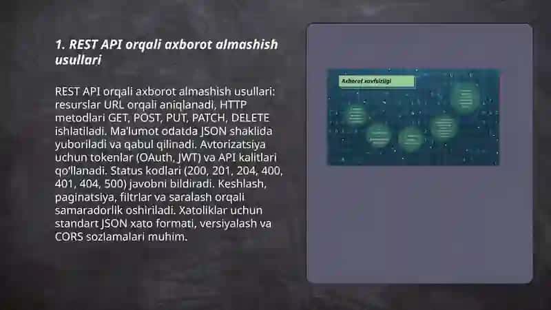 REST API orqali axborot almashish usullari 3