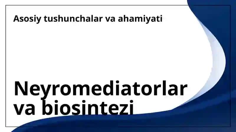 Neyromediatorlar biosintezi, ahamiyati va kasalliklari,folat kislotasining yetishmovchiligi. Sulfanilamid preparatlarining bakteriostatik taʼsir mexanizmi. Aminokislotalar almashinuvining tugʻma kasalliklari 3