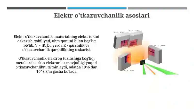 Elektr oʼtkazuvchanlikning turli sharoitlarda oʻzgarish 3