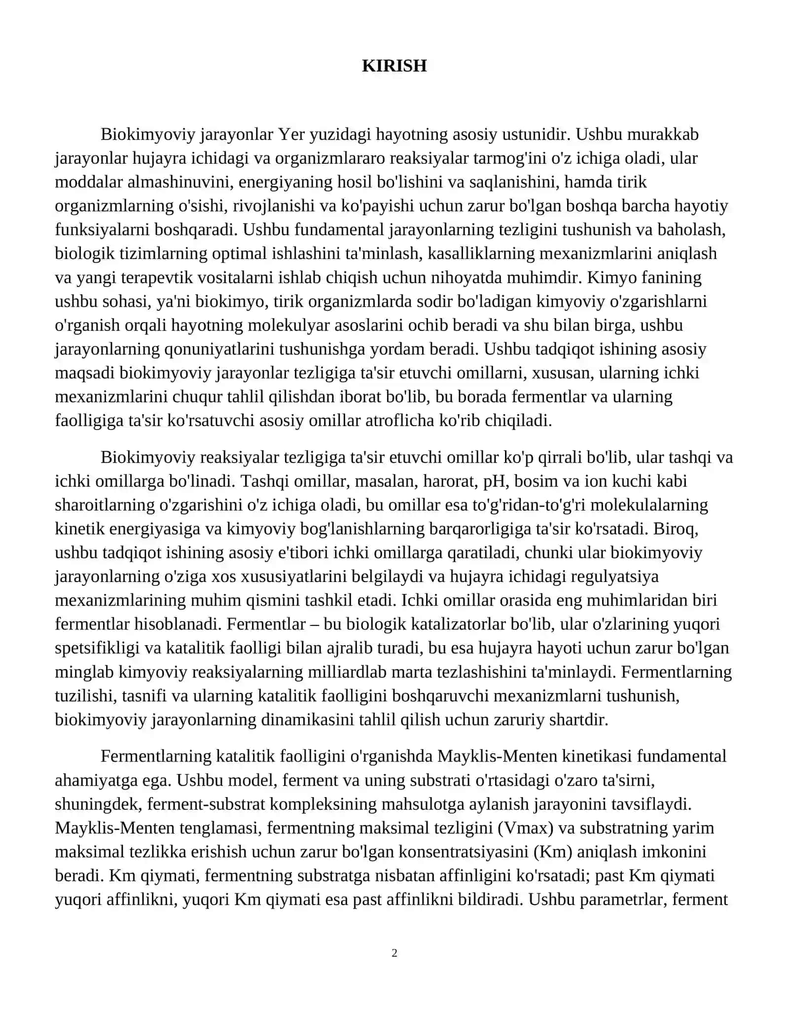 Biokimyoviy jarayonlar tezligiga ta'sir etuvchi omillar 3