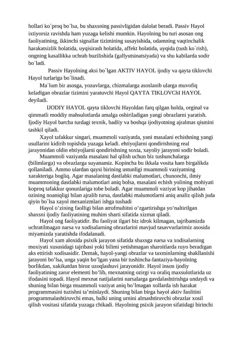 Xayol haqida tushuncha 3