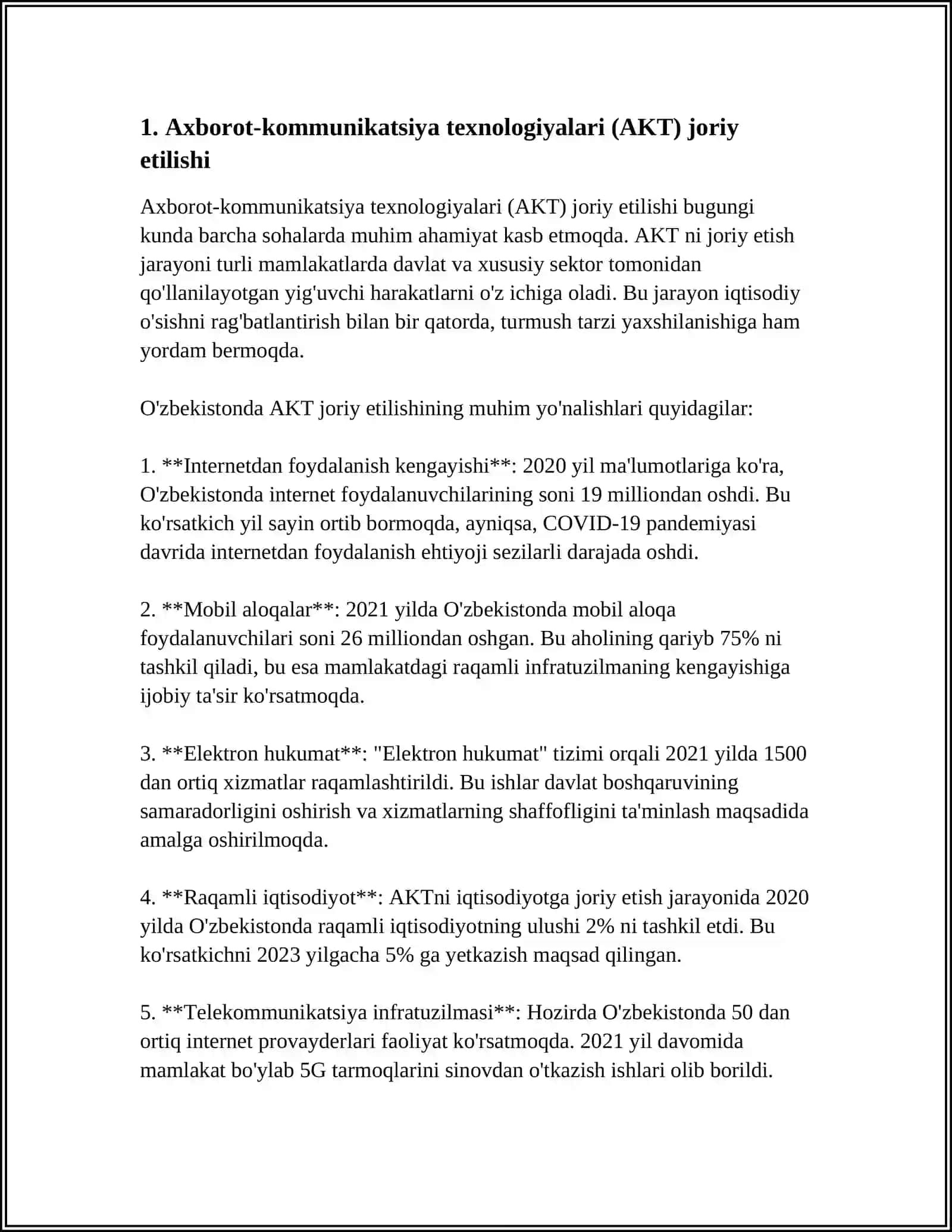 Axborot-kommunikatsiya texnologiyalari (AKT) joriy etilishi 3