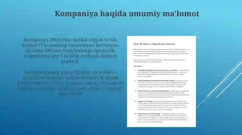 Kompaniyaning raqobatbardosh pazitsiyasini baholash 3