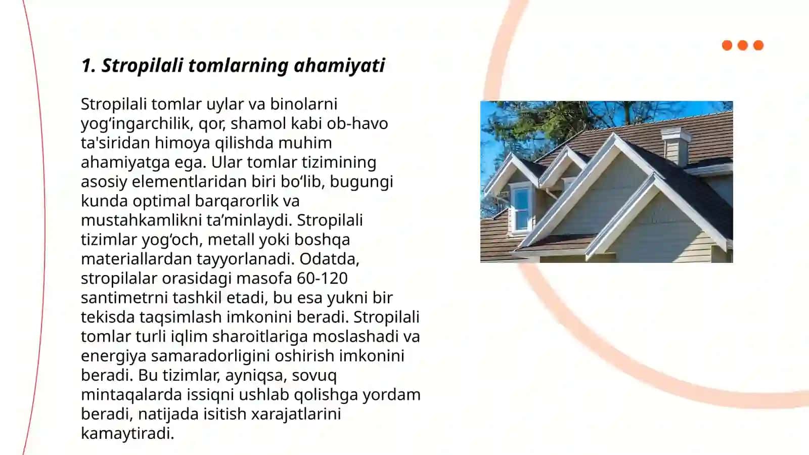 Stropilali tomlar va Tom qoplamalari 3