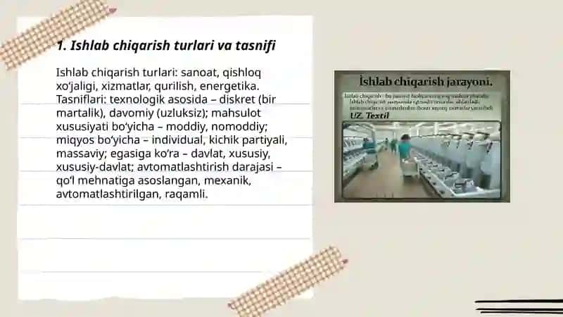 Ishlab chiqarish jarayonlari va asosiy bosqichlari 3
