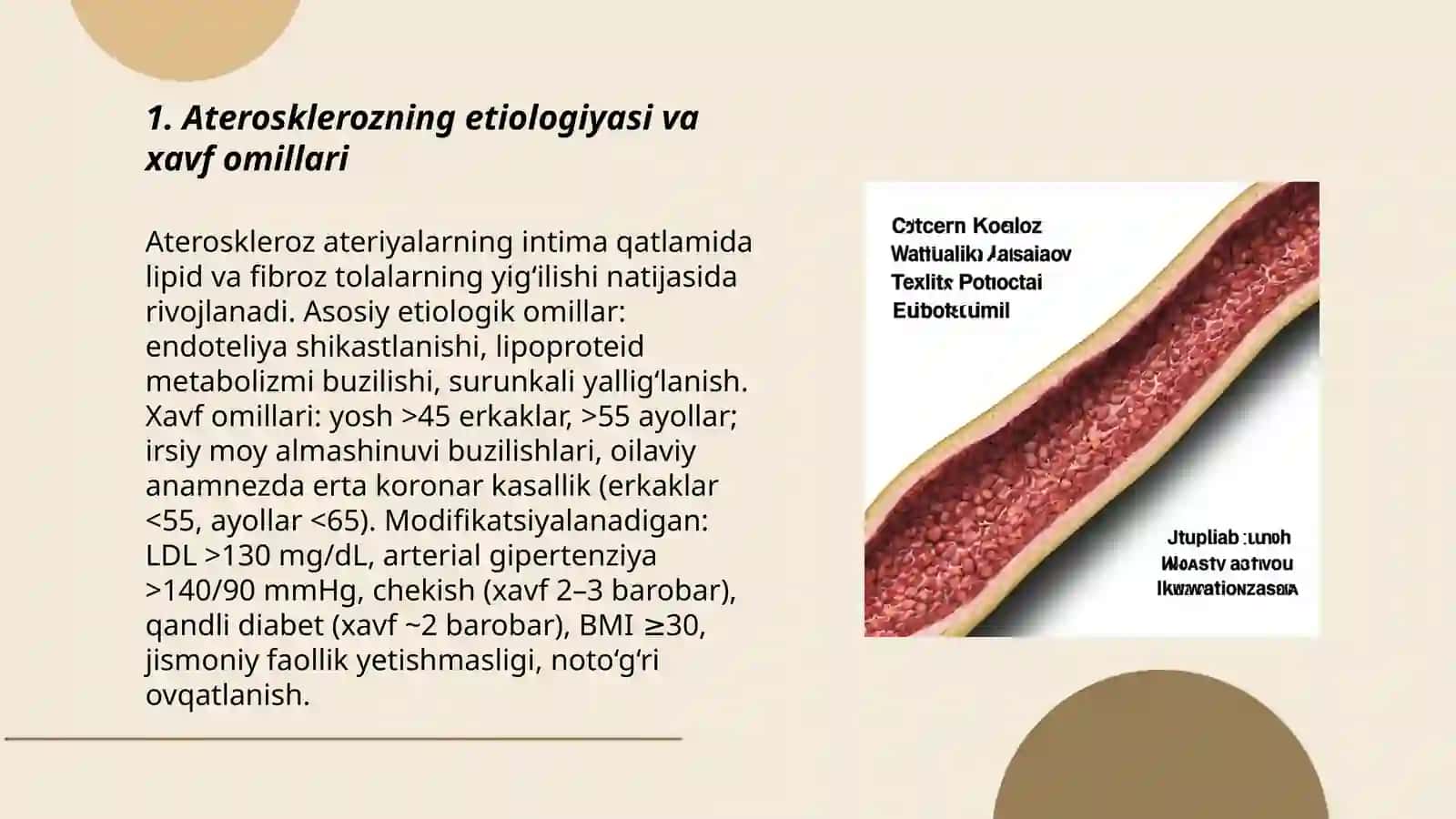 Ateroskleroz kasallikning etiologiyasi patogenezi 3