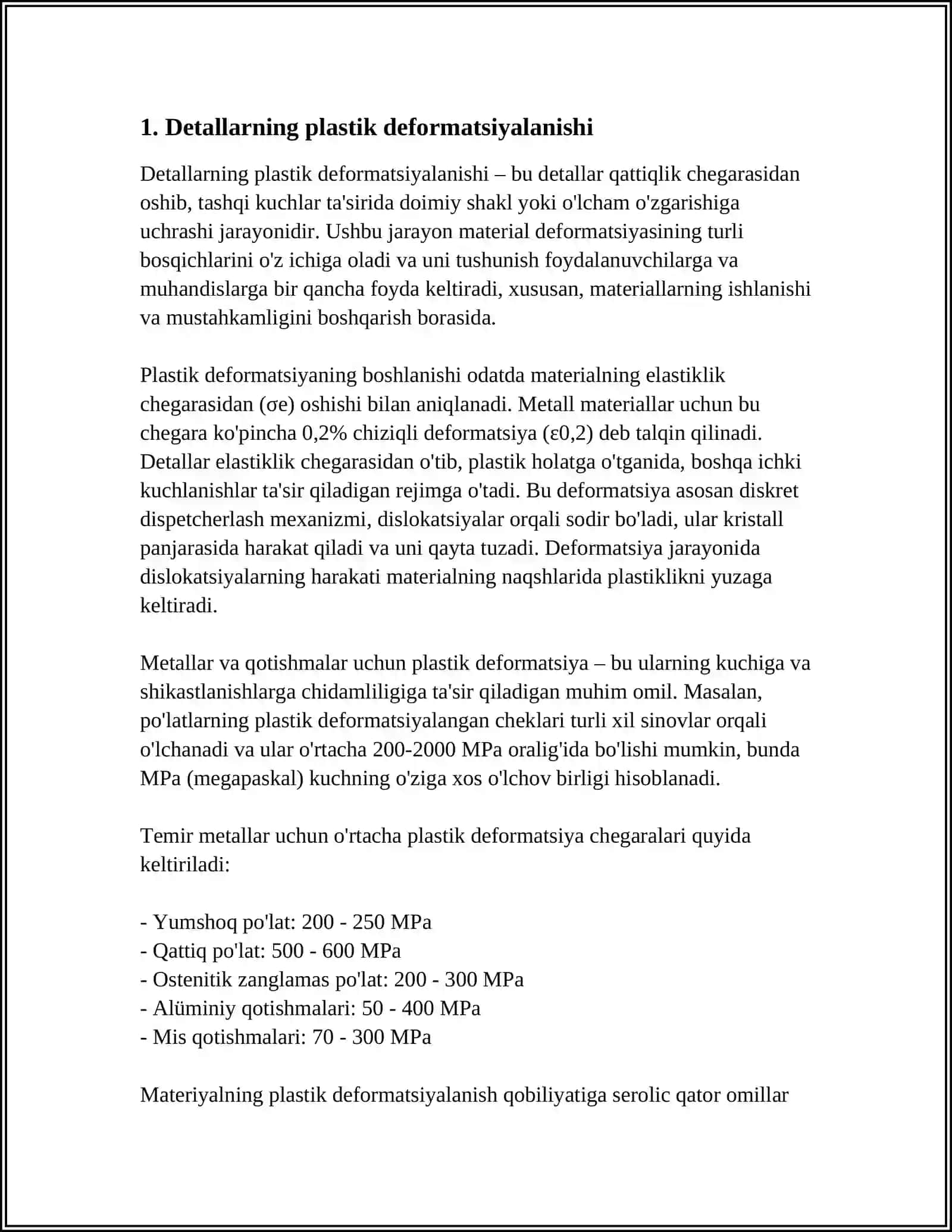 DETALLARNI PLASTIK DEFORMASIYALASH USULI BILAN TAMIRLASH 3