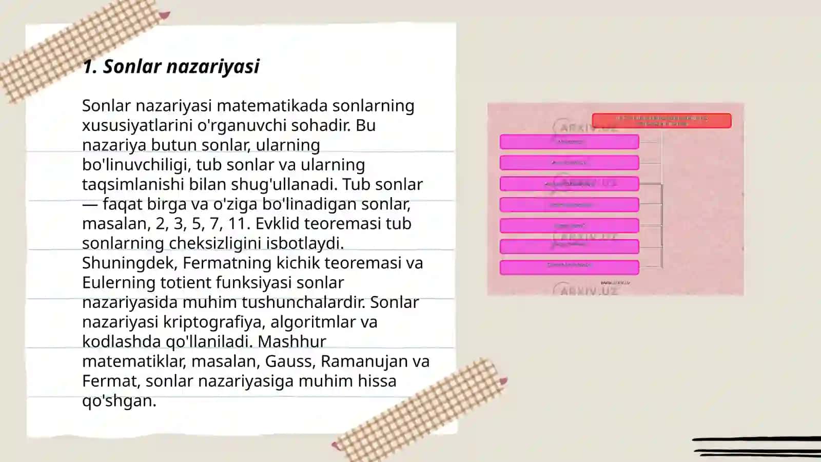 Sonlar nazariyasi 3