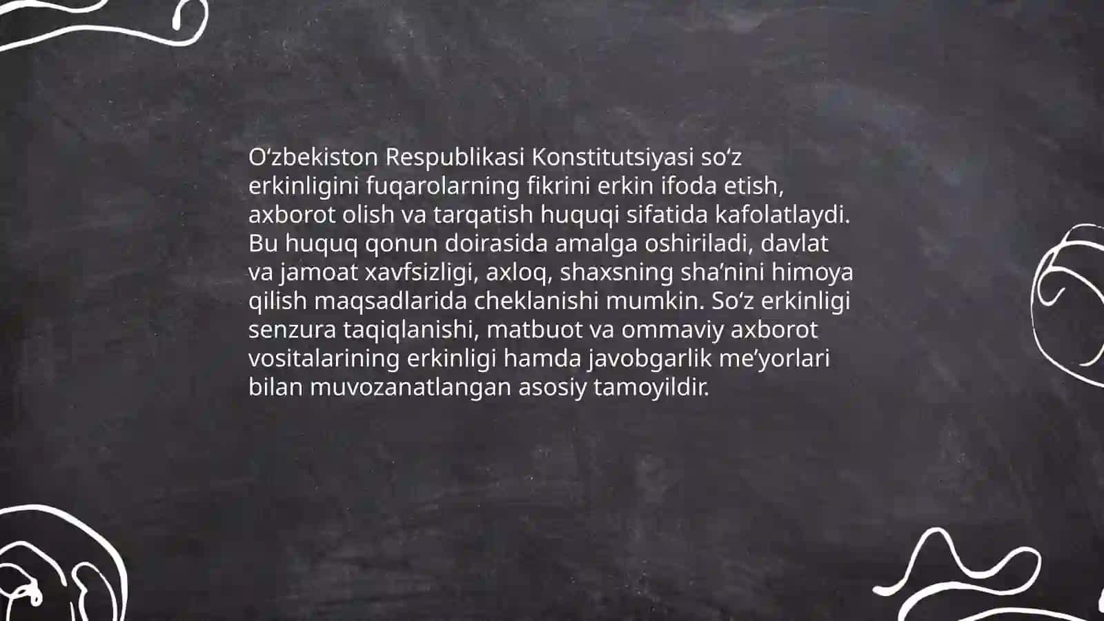 O‘zbekiston Respublikasi Konstitutsiyasidaso’z erkinligi Davronov Sherxon 3