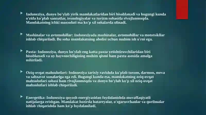 INDONEZIYA DAVLATNING IQSODIYOTI VA BOJXONA SIYOSATI 3