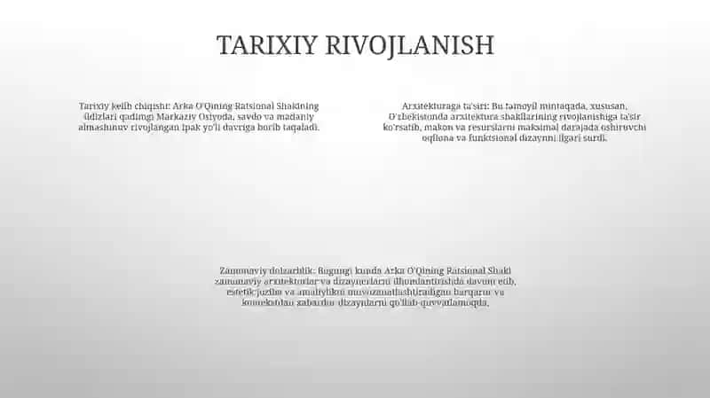 Arka O‘Qining Ratsional Shakl 3