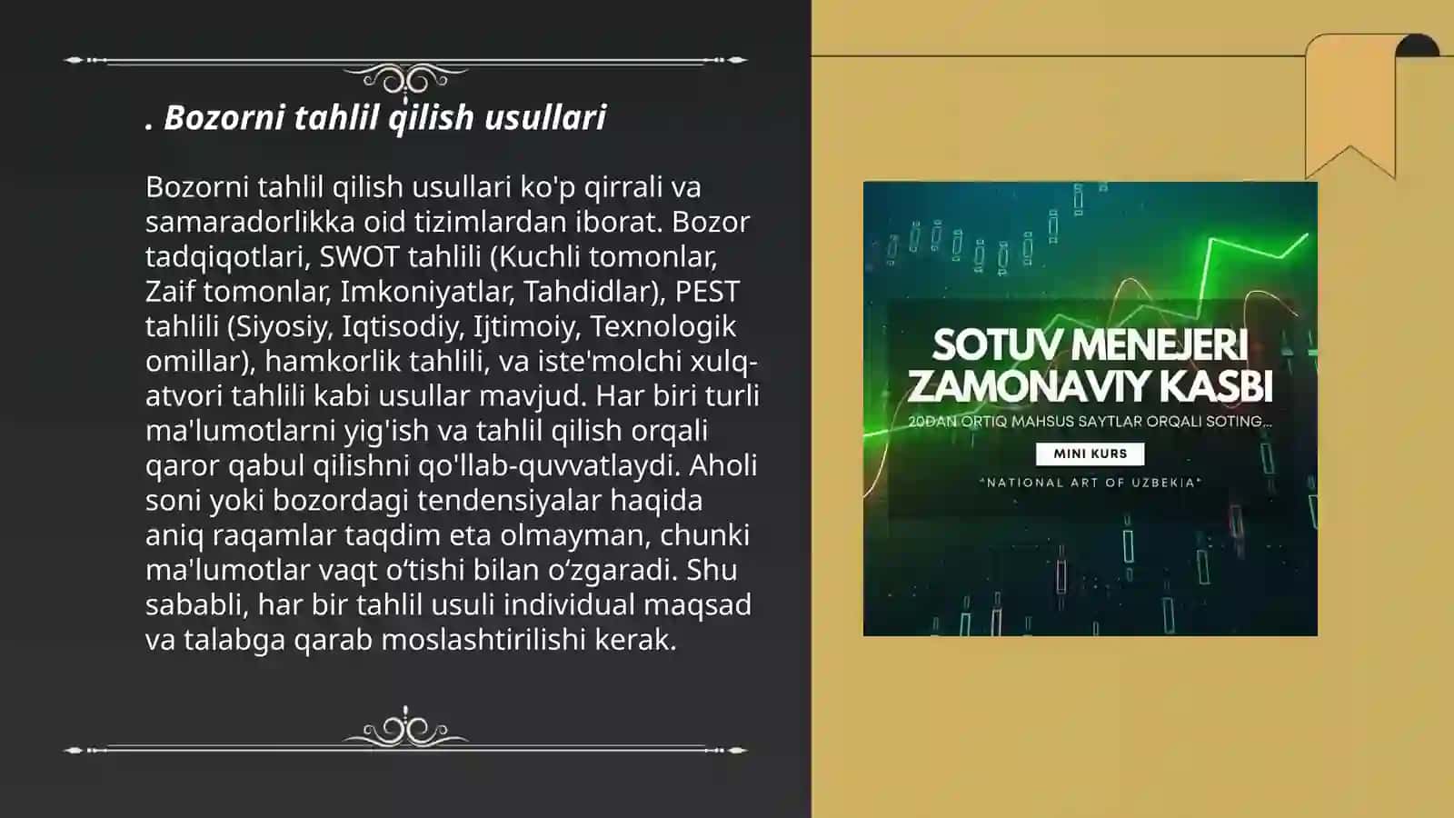 Bozorni tahlil qilish usullari 3