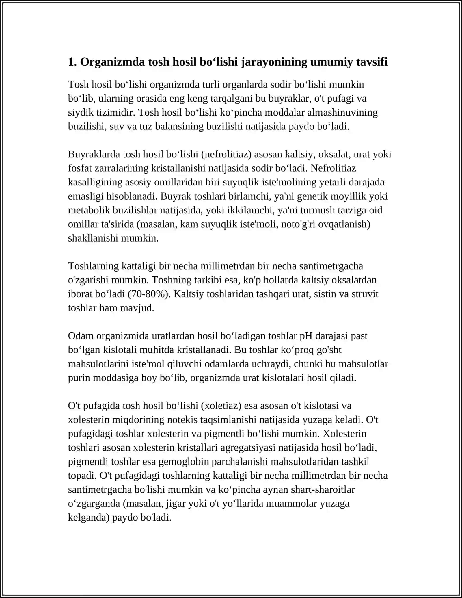 ORGANIZMDA TOSH HOSIL BO‘LISHINING KIMYOVIY ASOSLARI 3