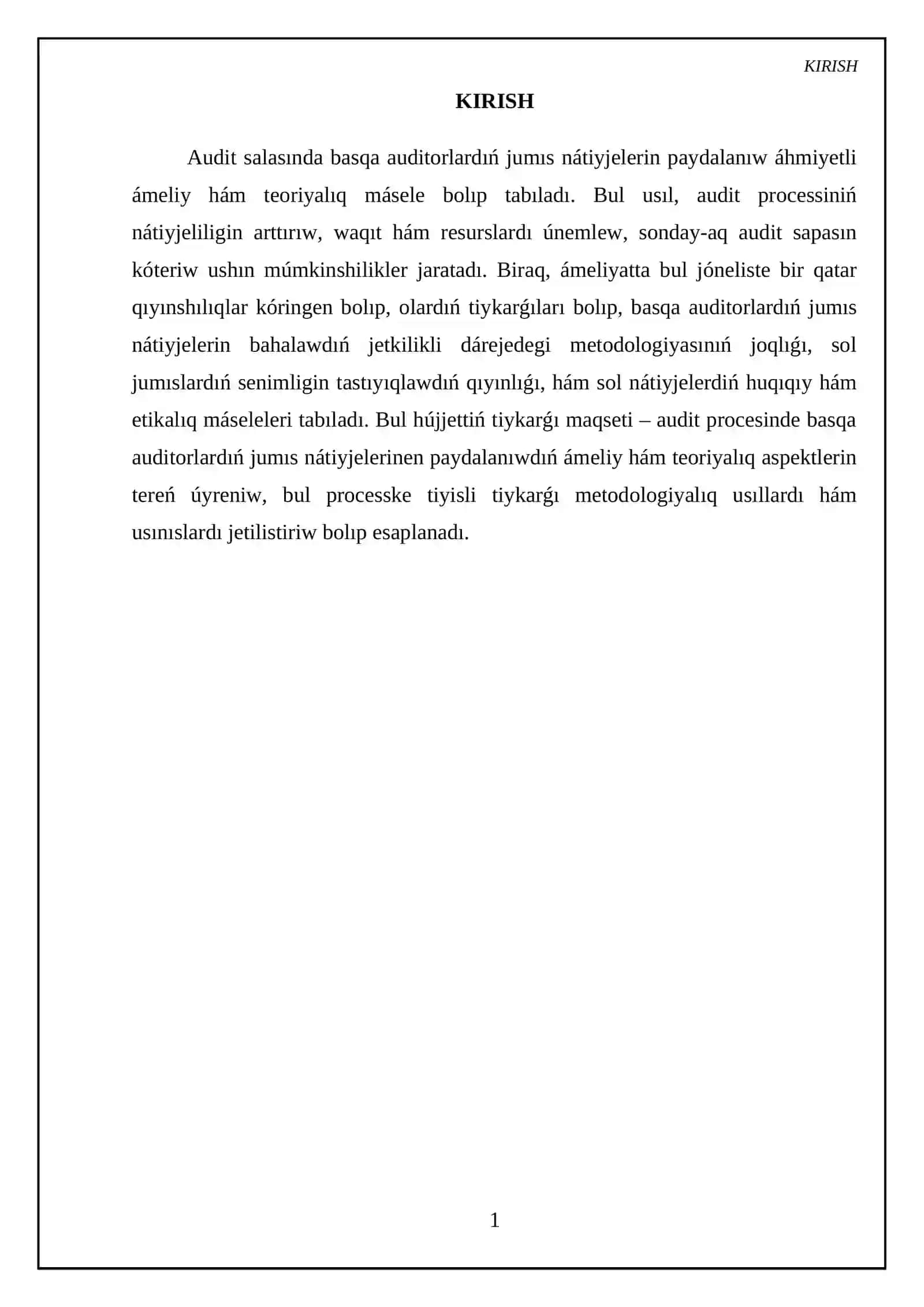 Auditte basqa auditorlardıń jumısı nátiyjelerin paydalanıwdıń ámeliyatı 3