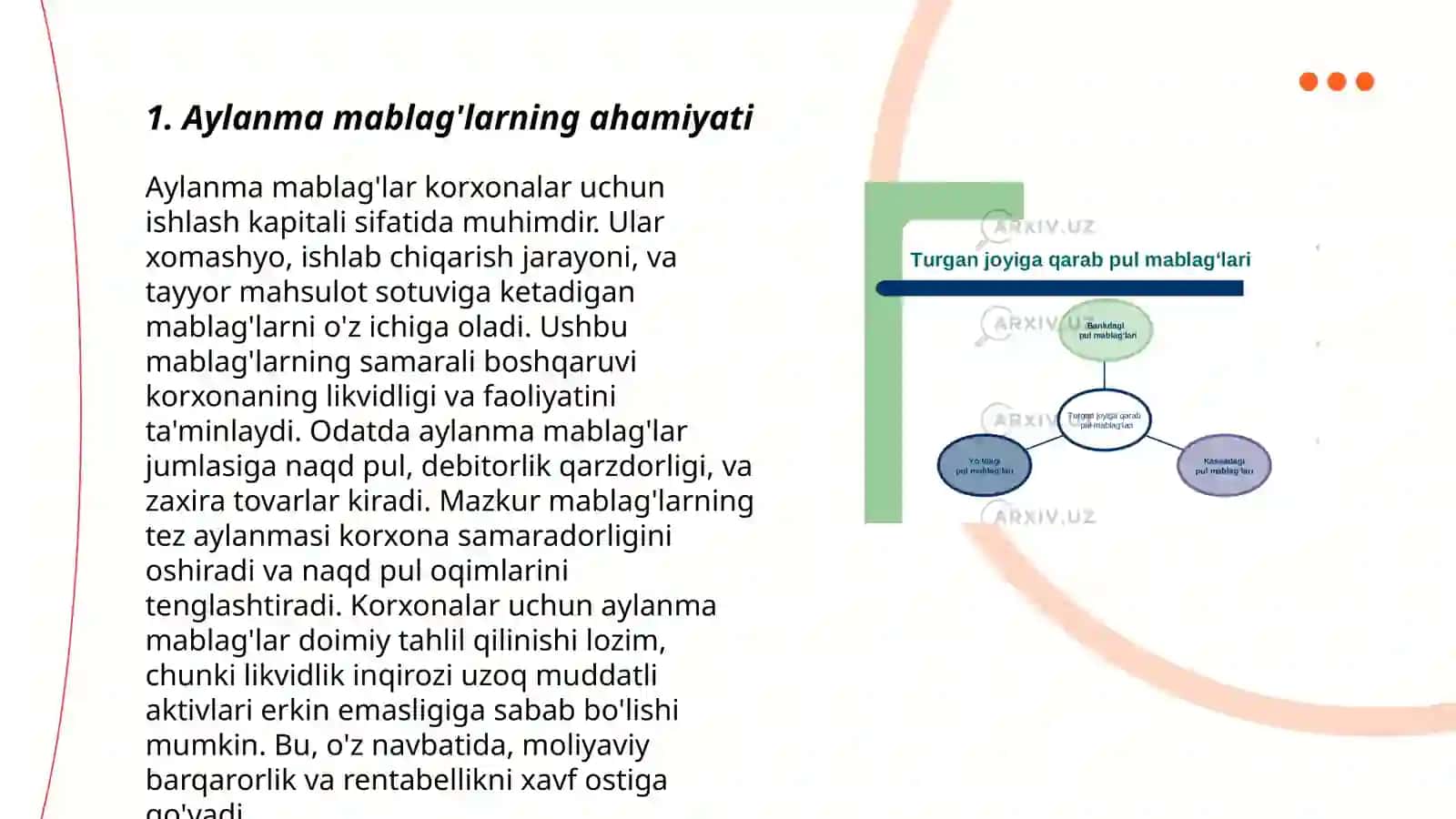 Aylanma mablag’larni boshqarish 3