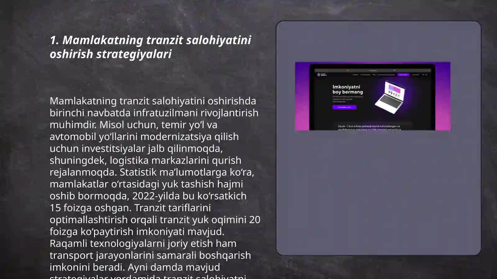 Mamlakat tranzit salohiyatini oshirish 3