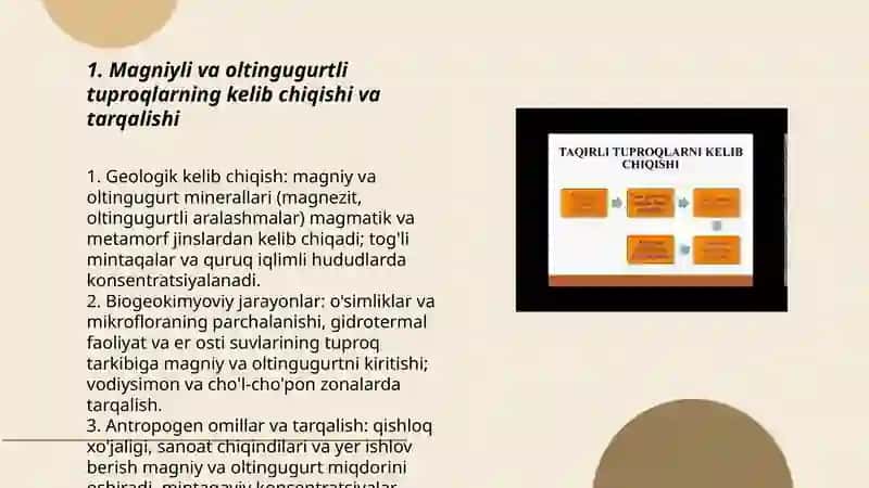 Magniyli va Oltingugurtli tuproqlar 3