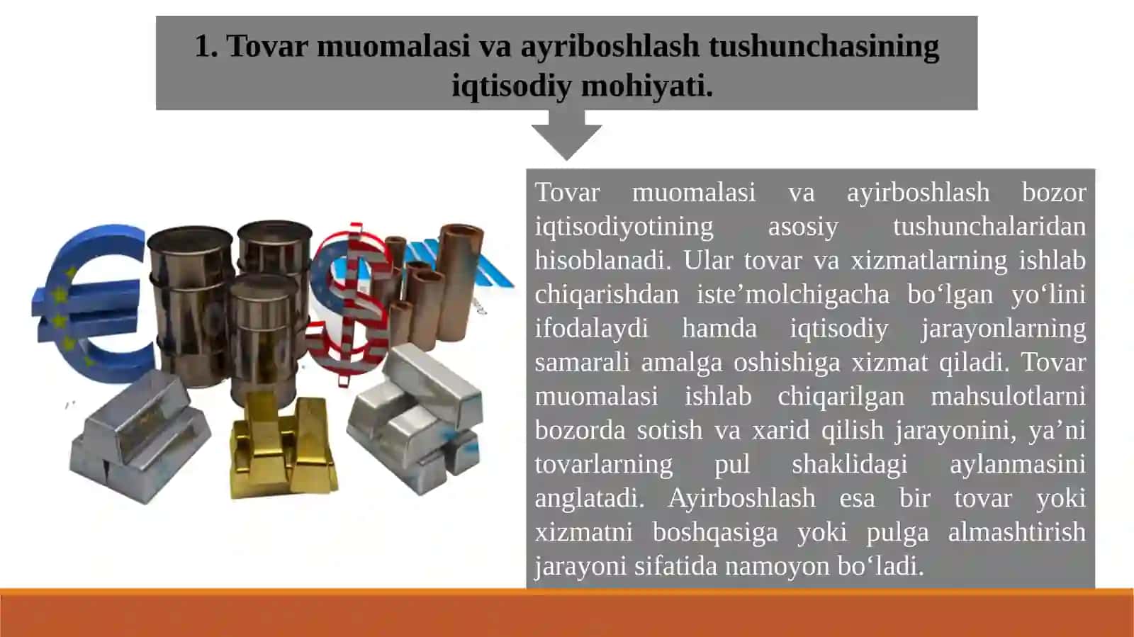 BOZOR IQTISODIYOTI SHAROITIDA TOVAR MUOMALASI VA AYRIBOSHLASH JARAYONLARINING NAZARIY ASOSLARI 3